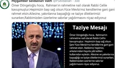 Peygamber Sevdalıları Vakfı’ndan Ömer Döngeloğlu için taziye mesajı