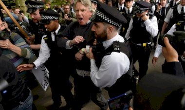 Koronadan ölenlerin 35 bine yaklaştığı İngiltere'de kısıtlamalar karşı gösteri düzenlendi