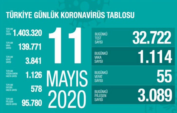 Türkiye'de son 24 saatte koronavirüsten 55 ölüm: Bugünkü vaka sayısı 1114