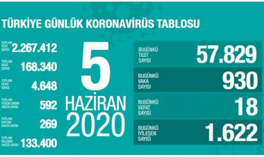 Türkiye'de koronavirüs nedeniyle 18 kişi daha hayatını kaybetti