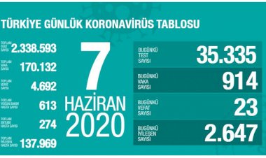 Türkiye'de vaka sayısı 170 bini aştı
