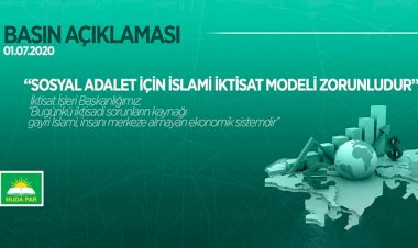 'Sosyal adalet için İslami iktisat modeli zorunludur'