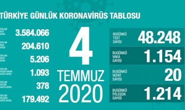Türkiye'de koronavirüs nedeniyle 20 kişi daha hayatını kaybetti