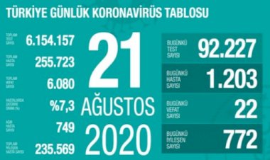 Türkiye'de koronavirüsten 22 ölüm: Bugünkü vaka sayısı 1203