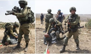 Katil İsrail askerlerinin Filistinli yaşlı adama uyguladığı şiddet ABD'deki George Floyd olayını hatırlattı