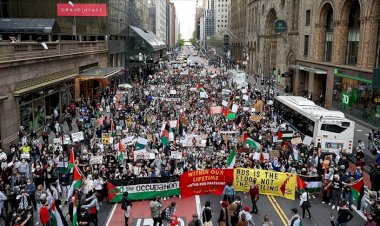New York'ta Filistin'e destek için gösteri yapıldı