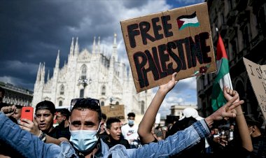 İtalya'da İşgalci İsrail’in Filistin'e yönelik saldırıları protesto edildi