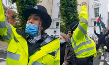 Londra'da 'Özgür Filistin' sloganı atan İngiliz polis soruşturuluyor