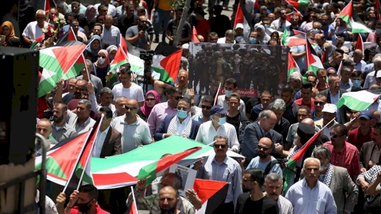 İşgalci İsrail'in 'ilhak' planı Batı Şeria'da protesto edildi