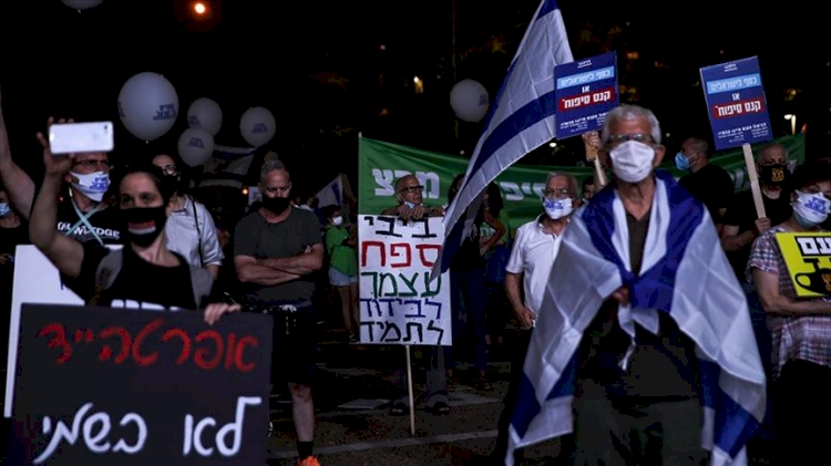Tel Aviv'de 'Filistin'e özgürlük ve İlhaka hayır' gösterisi düzenlendi