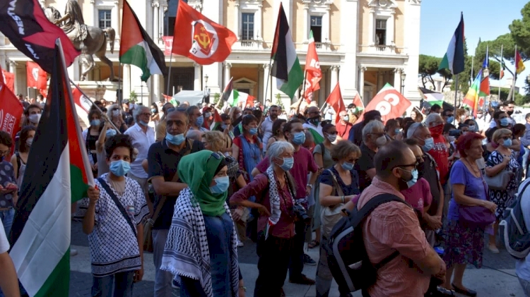 İşgalci İsrail'in ilhak planları İtalya'da protesto edildi