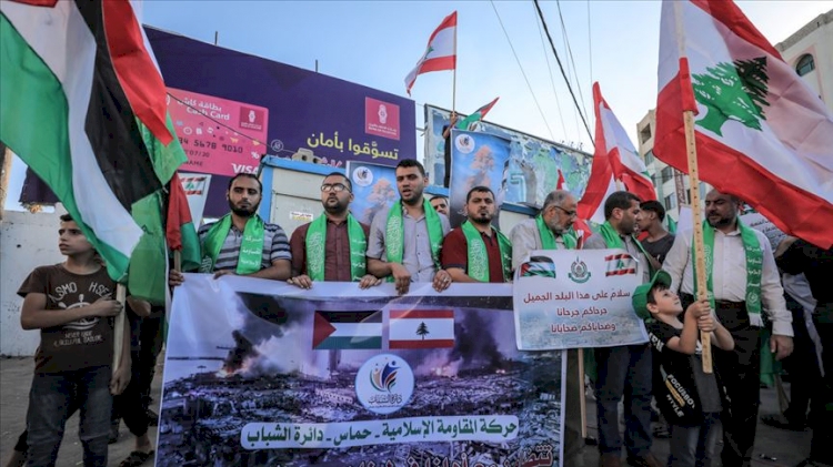 Hamas'tan Lübnan'a destek gösterisi