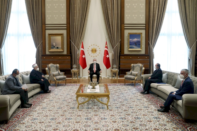 Cumhurbaşkanı Erdoğan Mescid-i Aksa imamını kabul etti