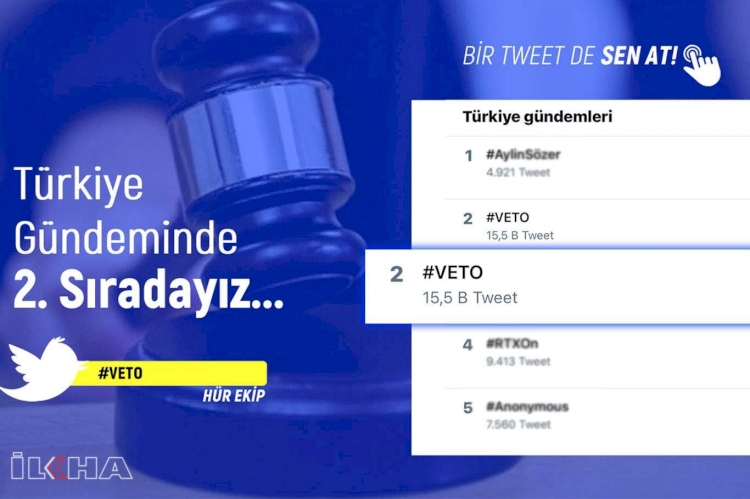 Binlerce sosyal medya kullanıcısı STK yasasının '#VETO' edilmesini talep etti