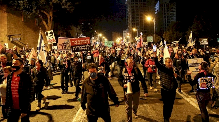 Siyonist rejimde Netanyahu karşıtı gösteriler 34. haftasına girdi