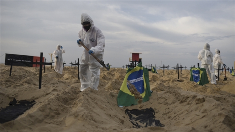 Brezilya'da son 24 saatte 1383 kişi Kovid-19'dan hayatını kaybetti