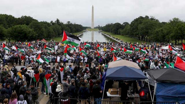Washington'da 'Filistin'e destek' gösterisi