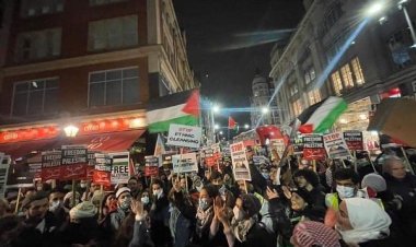 Siyonist işgalci, Londra'da telin edildi