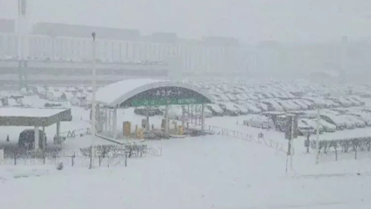 Japonya'da uçak ve tren seferlerine, kar engeli