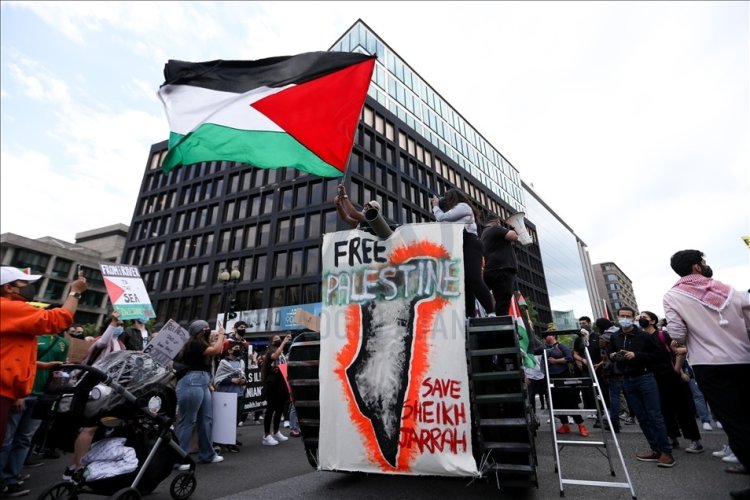 Washington'da Filistinlilerin İşgalci İsrail karşıtı protestosunda 7 kişi gözaltına alındı