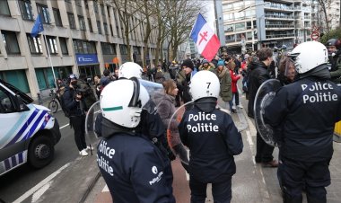 Belçika'daki kamyoncu eylemi engellendi, çok sayıda kişi gözaltına alındı