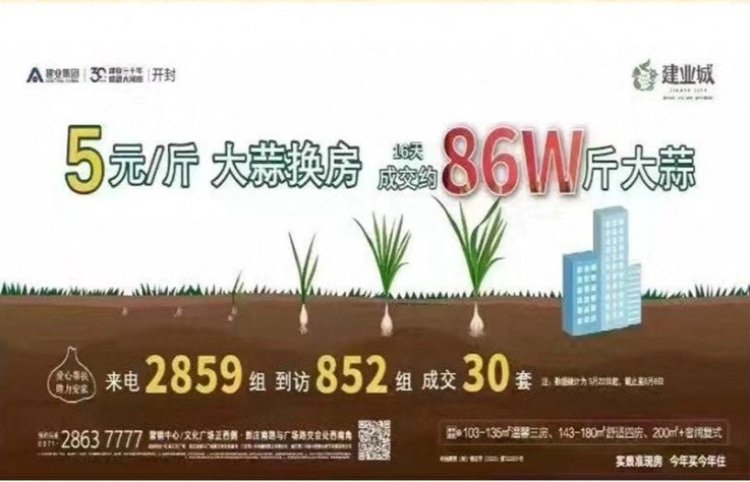 Çin'de bir şirket buğday ve sarımsak karşılığında ev takasına başladı