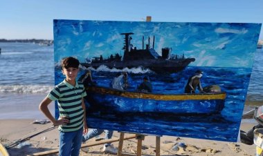 Gazzeli genç ressam, Filistinli balıkçıların çektiği ‘çileyi’ tablolara dönüştürüyor
