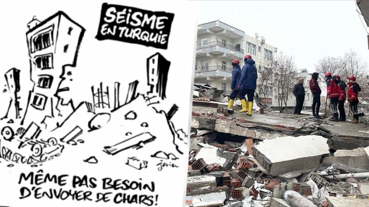 Charlie Hebdo'nun deprem karikatürü "faşist mizah" olarak değerlendirildi