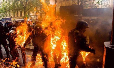 Fransa'da 1 Mayıs gösterilerinde en az 200 sivil ve gösterici ile 406 polis yaralandı