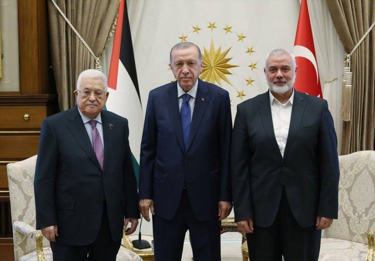 Cumhurbaşkanı Erdoğan, Heniyye ile Abbas'ı birlikte kabul etti