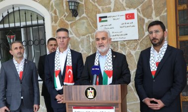 HÜDA PAR Genel Başkanı Yapıcıoğlu'ndan Filistin Büyükelçiliğine ziyaret