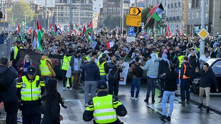 İngiltere'de ve Hollanda'da Filistin'e destek yürüyüşülerinde 18 gözaltı