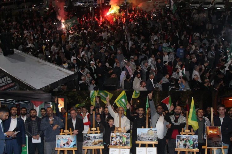 Diyarbakır ve Konya'da Gazze için direniş nöbeti devam ediyor