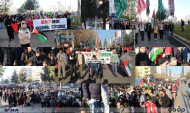 Diyarbakırlı çocuklar Filistinli akranları için yürüyüş yaptı