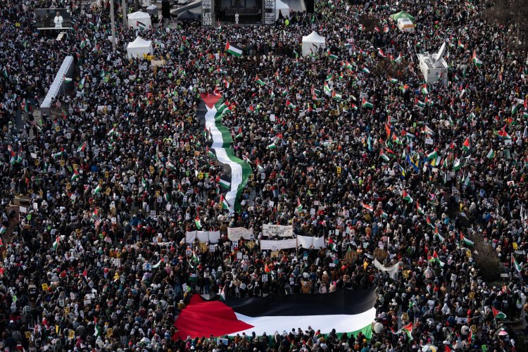 Washington'da Filistin'e dev destek gösterisi