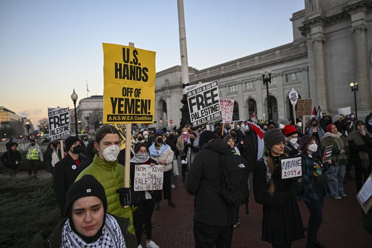 Washington'da "Gazze'de acil ateşkes" gösterisi