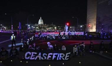 Washington'da Filistin destekçisi göstericiler Biden'ın konvoyunun yolunu kesti