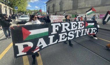 İsviçre'de binlerce kişi Filistin'e destek için yürüdü