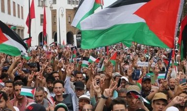 Direnişin 200'üncü günü münasebetiyle Fas'ta Gazze'ye destek gösterileri