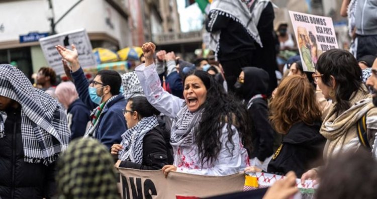 New York polisi Gazze’ye destek gösterisine müdahale etti