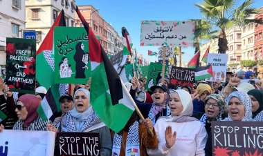 Fas’ta binlerce kişi Filistin’e destek yürüyüşü düzenledi