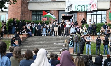 Belçika'da öğrencilerden Filistin'e destek gösterisi