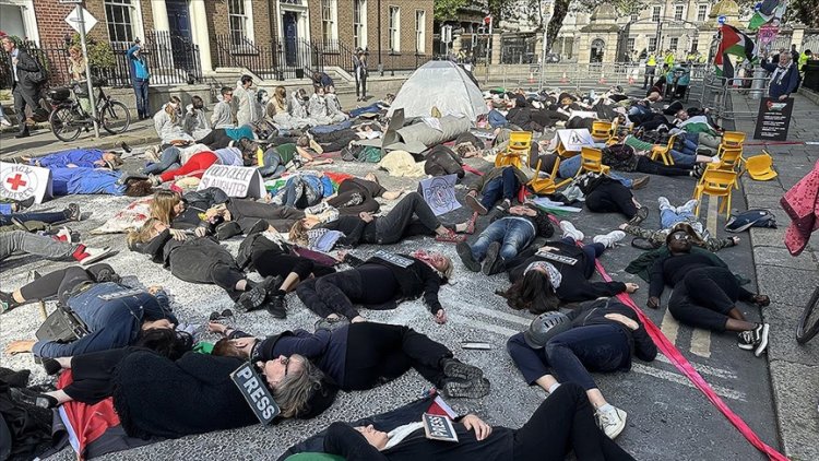 İrlanda'da Filistin'e destek gösterisi düzenlendi