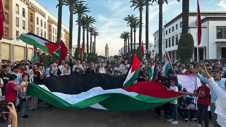 Fas'ın 46 şehri Gazze'ye destek için ayaktaydı