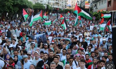 Fas'ta on binlerce kişi Gazze direnişine destek için gösteri düzenledi