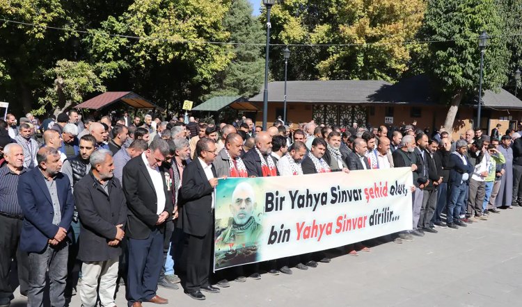 Şehid Yahya Sinvar Gaziantep'te düzenlenen basın açıklamasıyla yad edildi