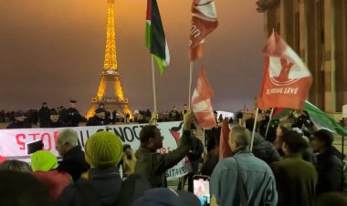 Fransa'da yapılan gösteride Siyonist bakanın katılacağı galanın iptal edilmesi istendi