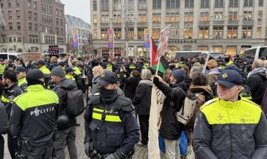 Amsterdam'da halk Filistin'e destek için yeniden sokaklarda