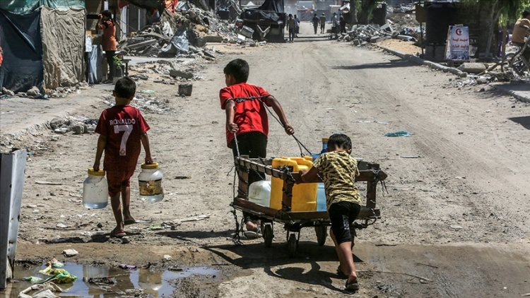 Gazze Belediyesi: Yerinden edilenlerin yüzde 60'ının suya erişimi yok