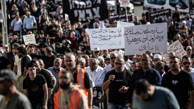 İsrail'in Ummul Fehm kentinde Gazze ve Lübnan saldırıları protesto edildi